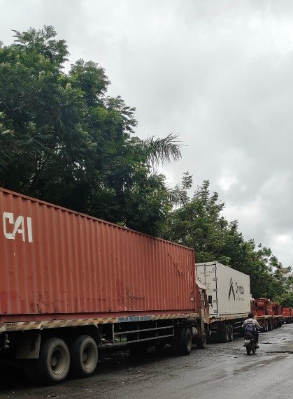 Fleet of trailers at Nhava Sheva Port
